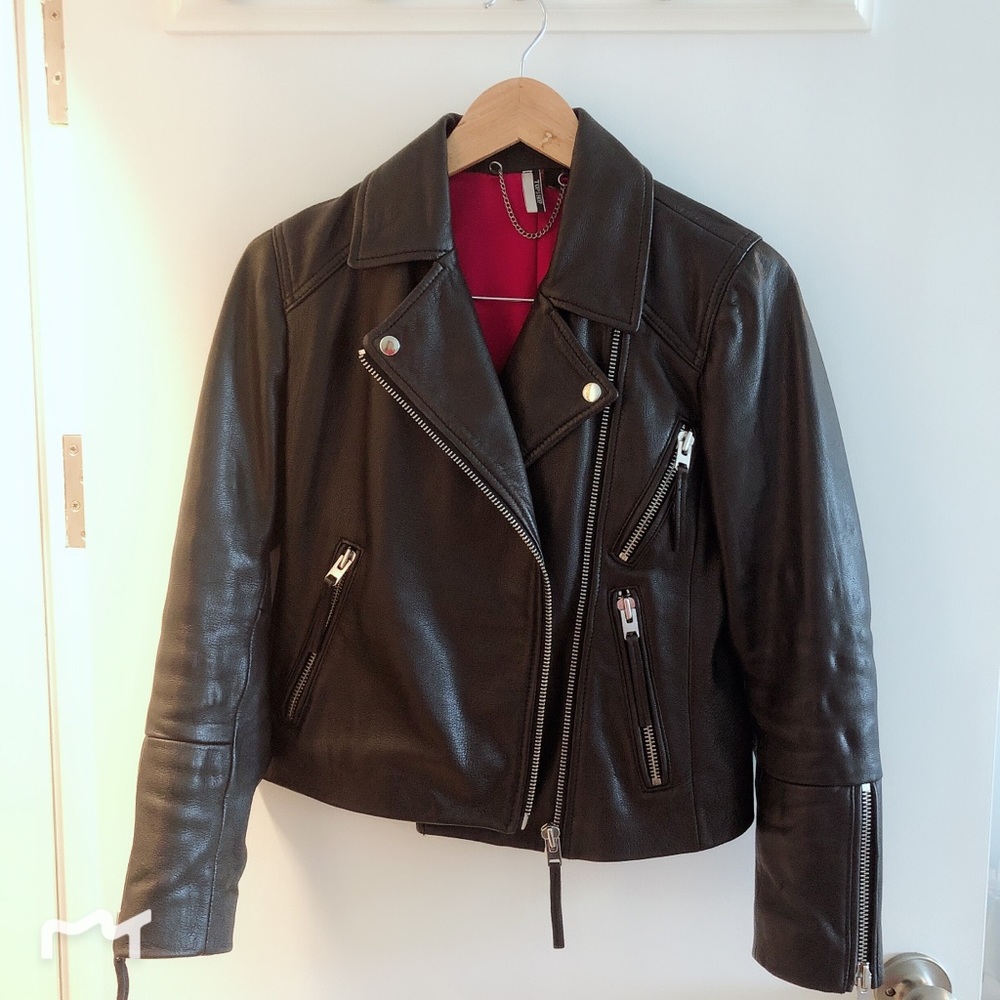 Topshop genuine leather/biker jacket 🧥 like new